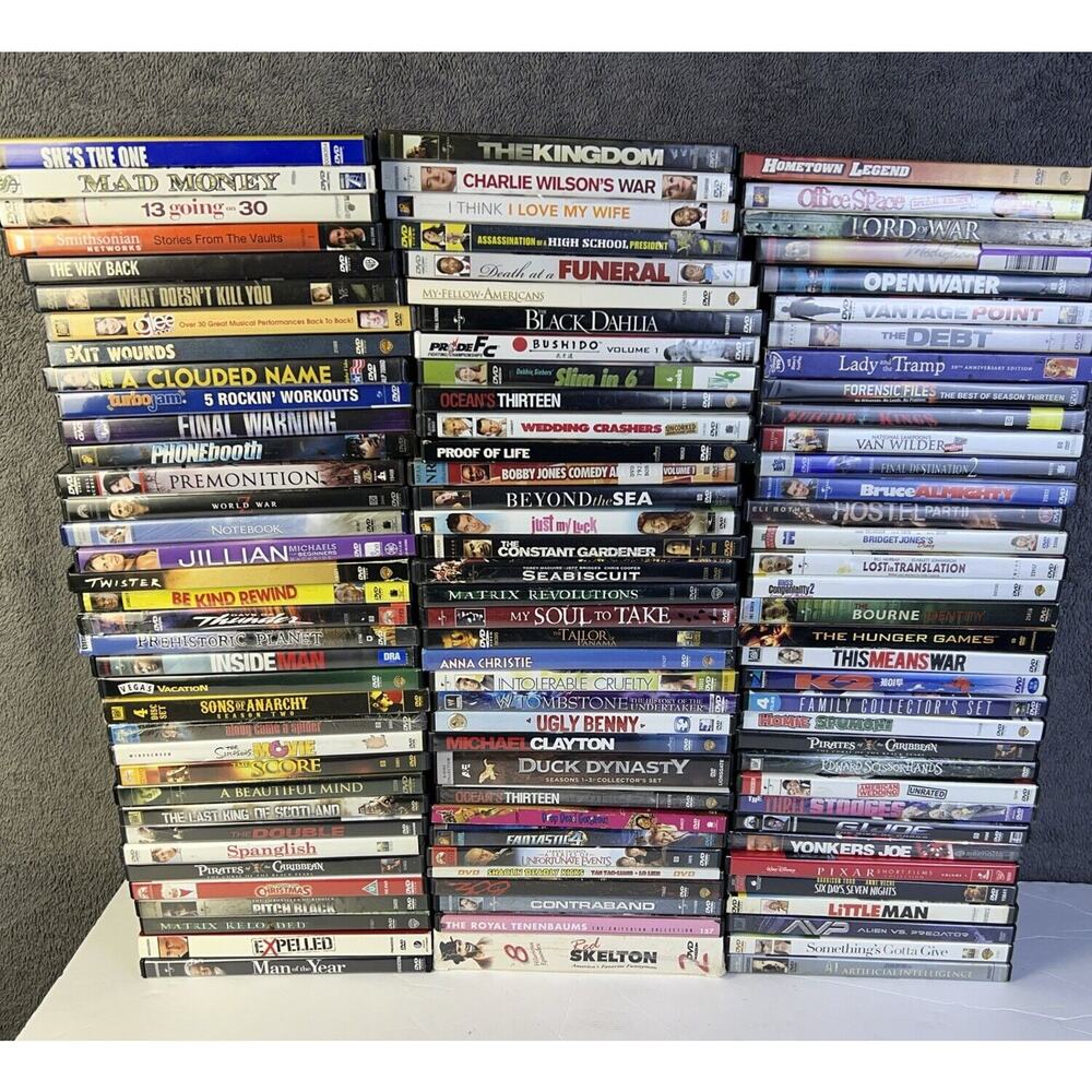 Large DVD Lot of 105 Movies ~ Horror, Comedy~ Drama-Workout- Action NEW & USED!